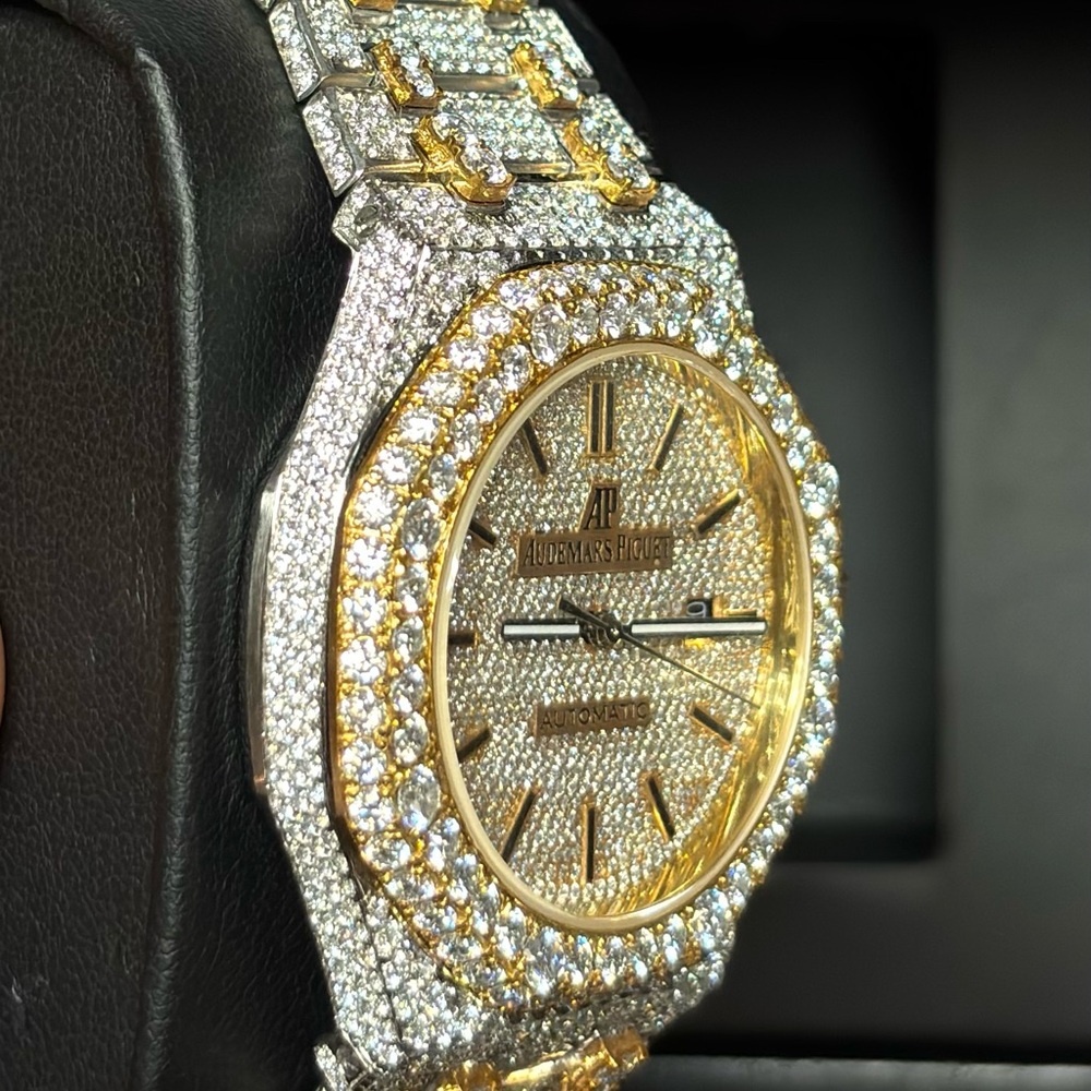 Gold and Silver Moissanite Watch